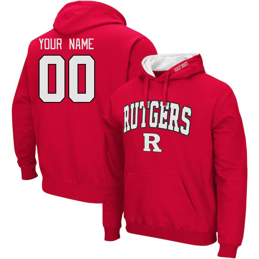 Custom Rutgers Scarlet Knights Name And Number College Hoodie-Red